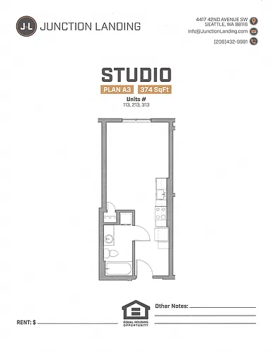 Floor plan Studio C Landing