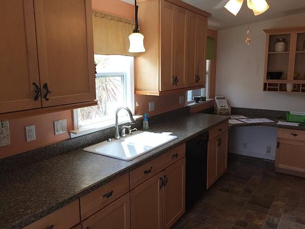 Kitchen with built in desk 
