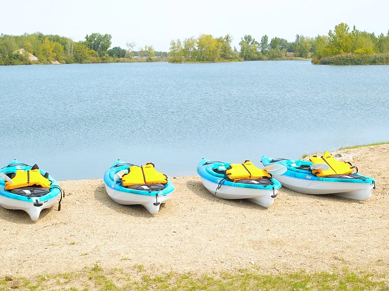 Kayaks On Beach