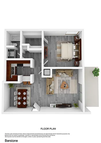 Floor plan 1 Bedroom, 1 Bathroom Renovated