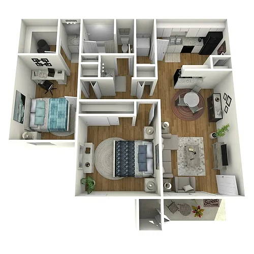 Floor plan 2 Bedroom no fire place no W/D