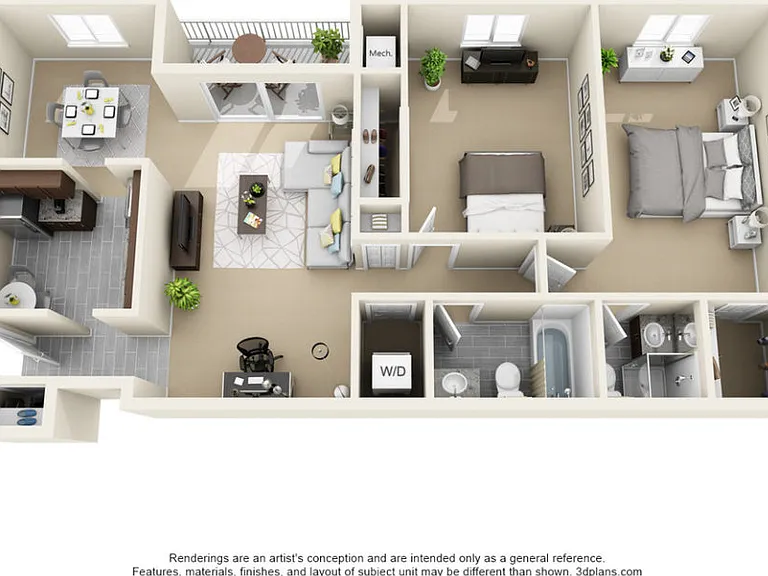 The Jefferson 2 Bedroom Floor Plan The Jefferson 2 Bedroom Floor Plan