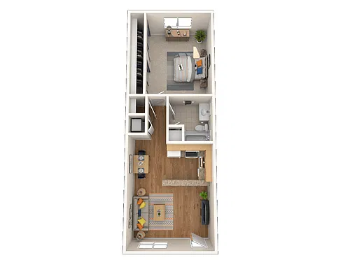 Floor plan 1X1 A