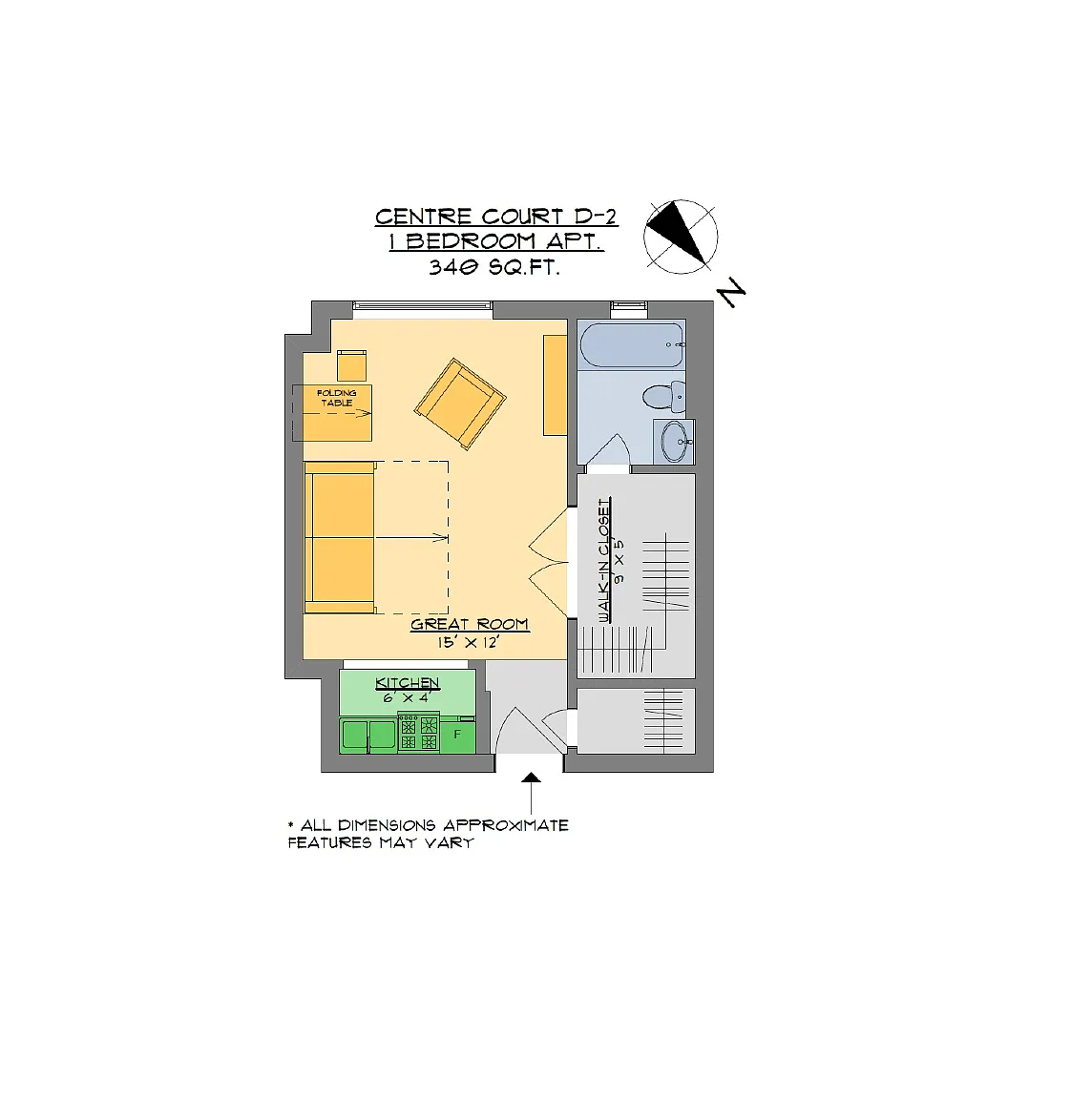 Floor plan Garden Level Hardwood Studio for August 5