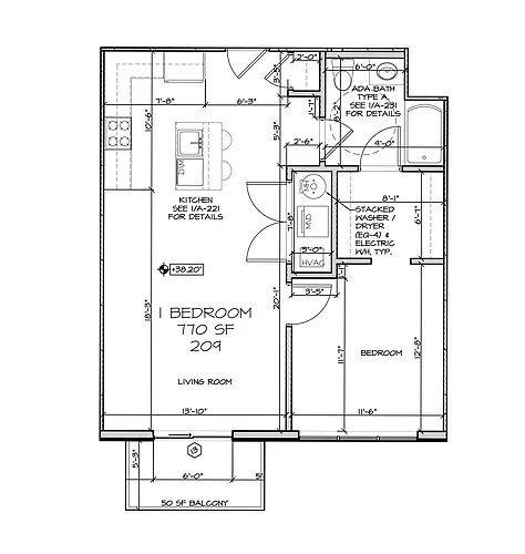 Floor plan 1BR1BAB