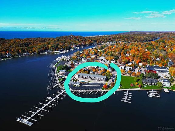 Ariel view of condo in fall