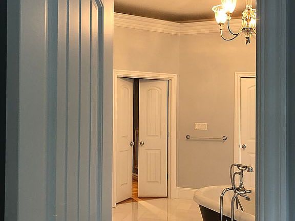 Double doors to master bath