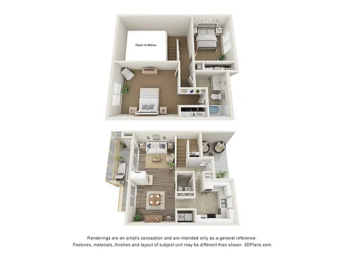 Floor plan Carmel TH 2x1.5 - 1405 SQ FT