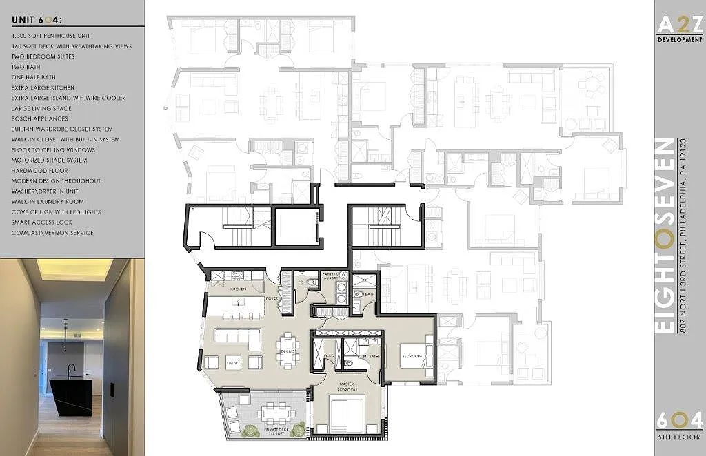 Floor plan UNIT 604 - PENTHOUSE UNIT WITH PRIVATE DECK