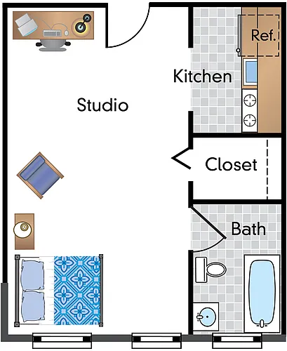 Floor plan Studio 03 Tier