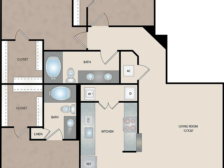 Reserve at Garden Oaks - C3 - 2 Beds - 2 Baths - 1245 Sq. ft.