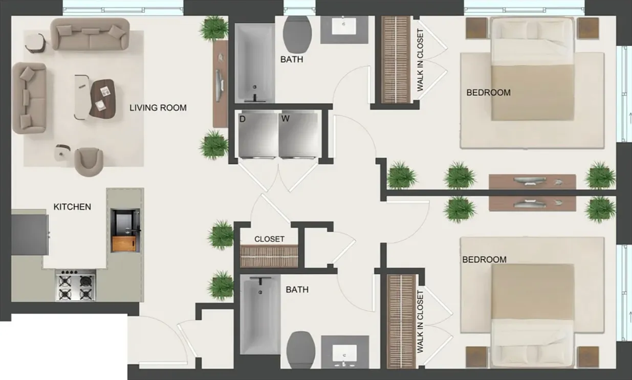 2 bed, 900 sqft, $1,850 — Photo 2
