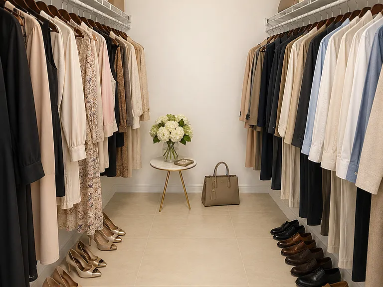 Master Closet. Virtually Staged for illustrative purposes only. Rental is unfurnished.