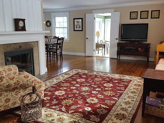 Family Room with Wood-Burning Fireplace
