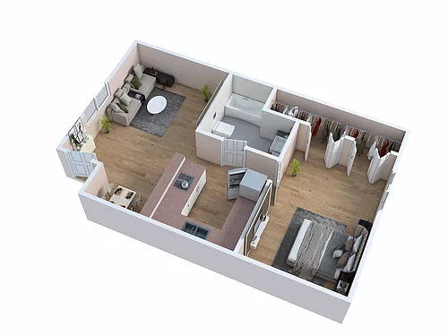 Floor plan Classic 1Bd/1Ba