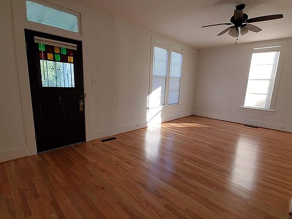 Front door and living room