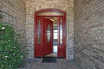 Gracious brick and paver entry