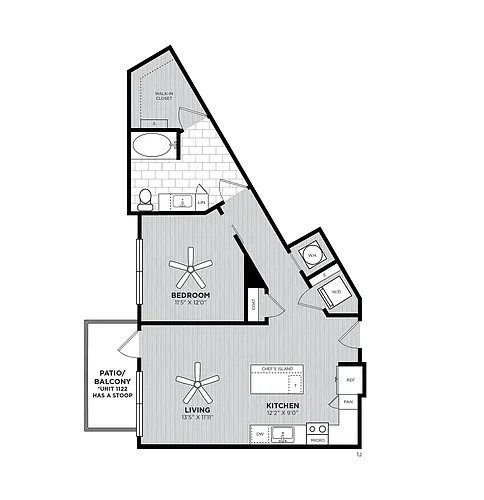 Floor plan Houndstooth Renovated