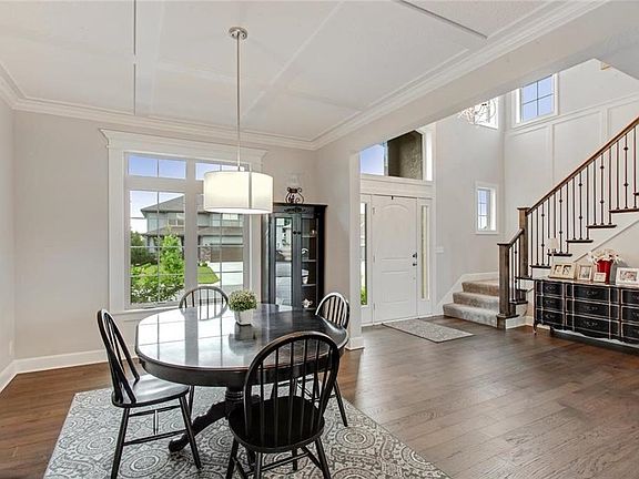 Beautiful coffered ceiling in dining area