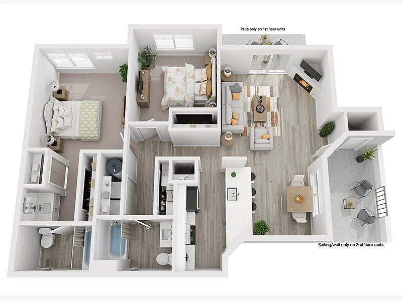 Floor plan 2 Bedroom - Medium