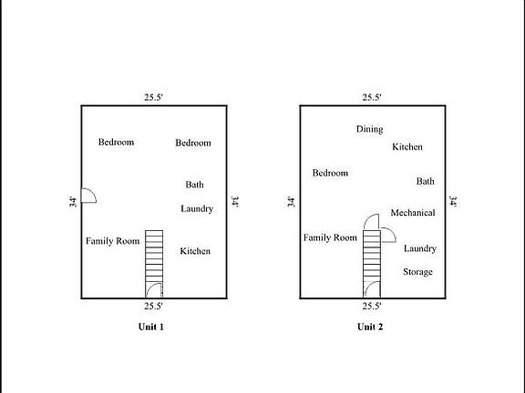 Floor Plan downstair is Unit 2
