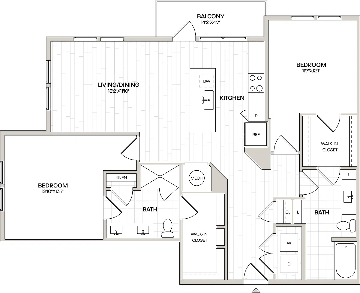 Floor plan 2 Bed/2 Bath-B5