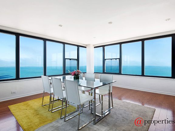 Dining room with lake views