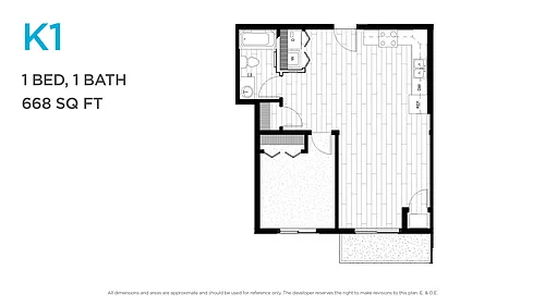 Floor plan One Bedroom One Bath