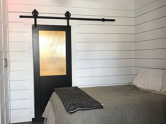 Barn door slide into bath