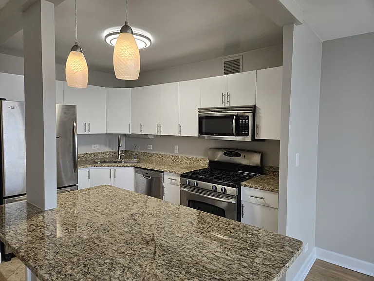 Kitchen with the eat-in area in the foreground