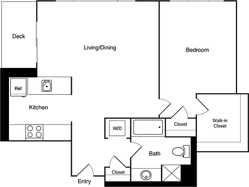 Floor plan Studio 320-620 - SW