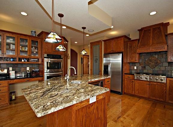 Nice Center Island With Granite Counter Tops