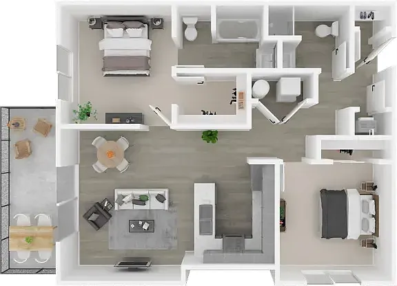 Floor plan 2X2 B 2