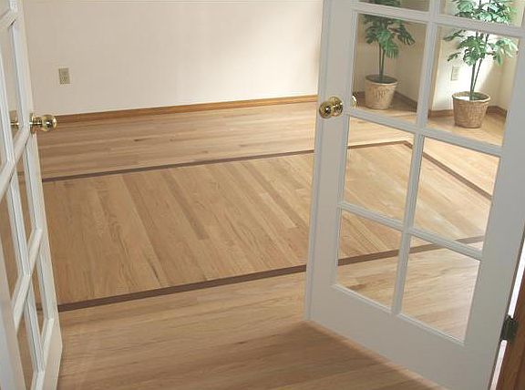 Office has oak floor with Brazilian inlay.