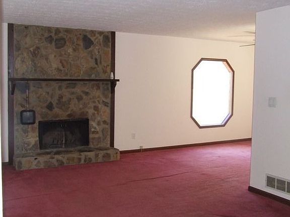 Inviting stone fireplace