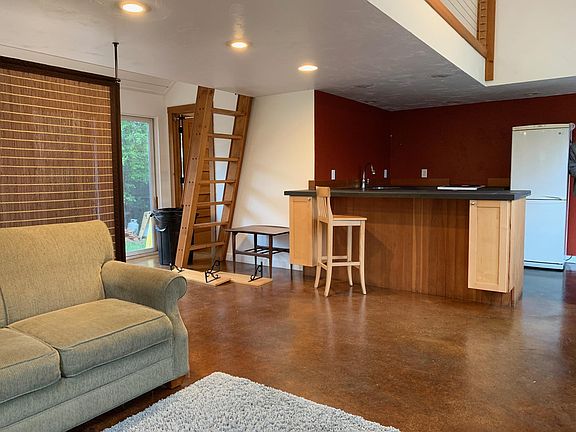 Main living area. Burnished concrete floors with radiant heat.