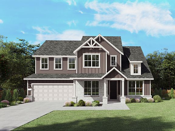 The Ferris, a two-story new home design shown with home exterior HC 201