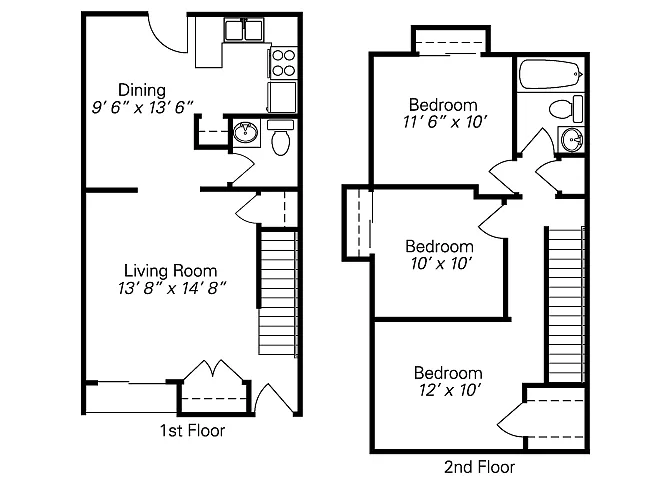 Floor plan 3-BR TH