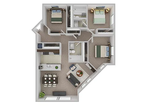 Floor plan Three-Bedroom