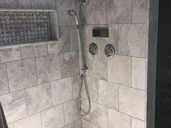 Master bathroom marble showe