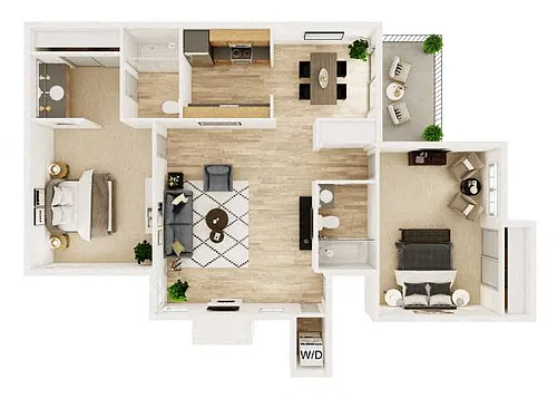 Floor plan 2 Bedroom 2 Bath A