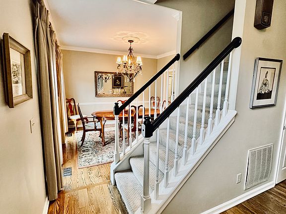 Front hallway looking into dining room