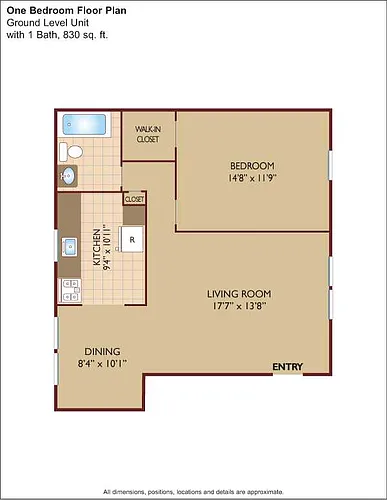 Floor plan $2.09/sq.ft. - One Bedroom
