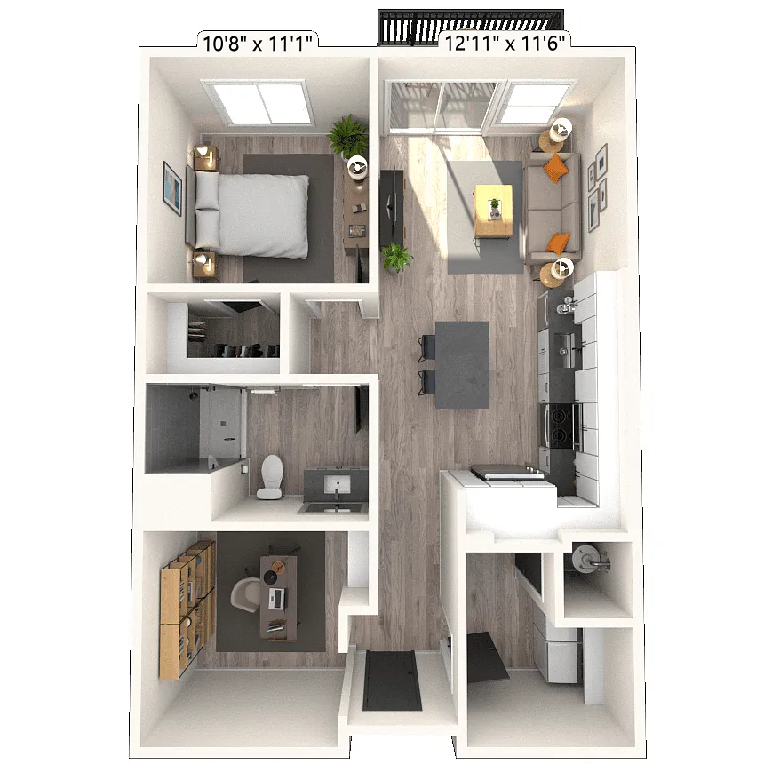 Floor plan A10 1x1 817 SF-FP