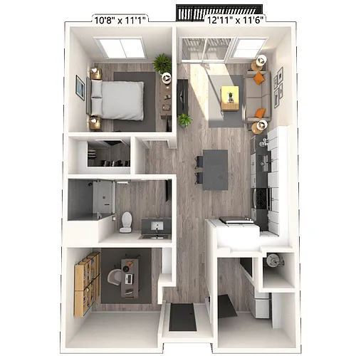 Floor plan A10 1x1 817 SF-FP