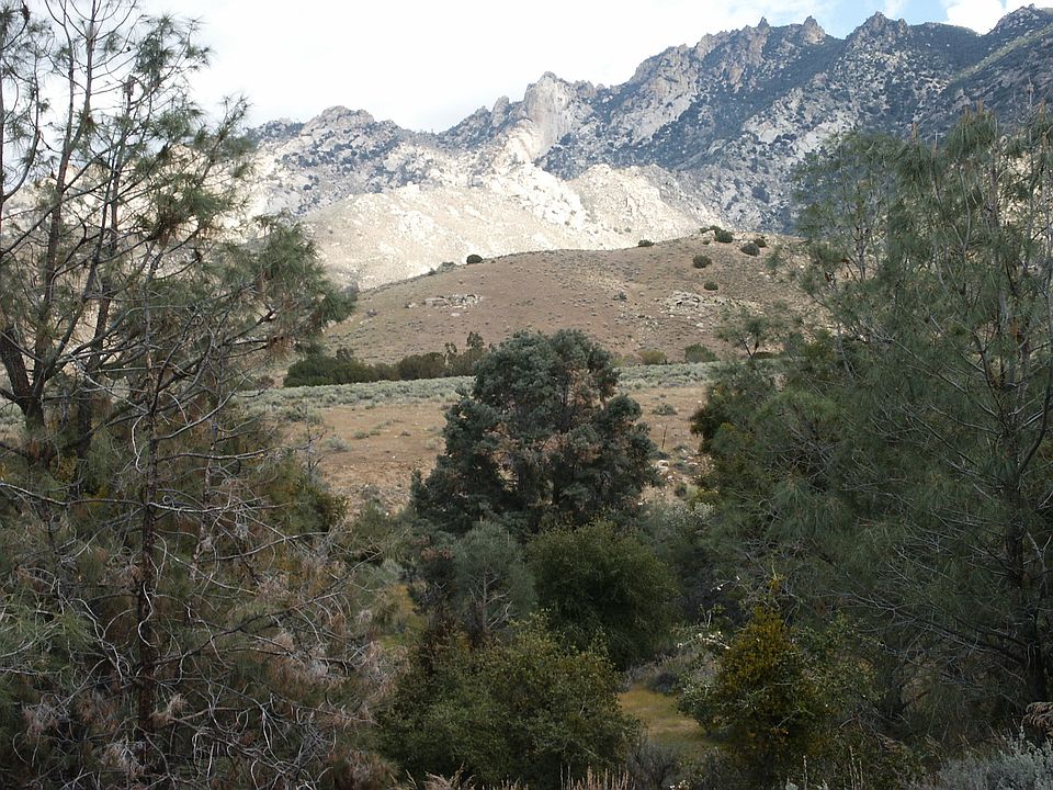 From hillside across valley