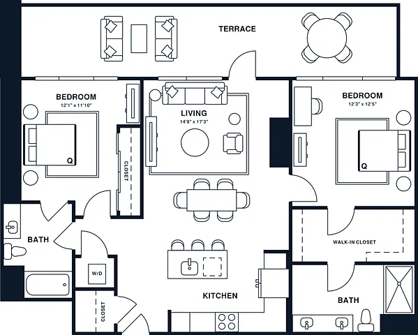 B10 | 2x2 | 1079 sq ft B10 | 2x2 | 1079 sq ft