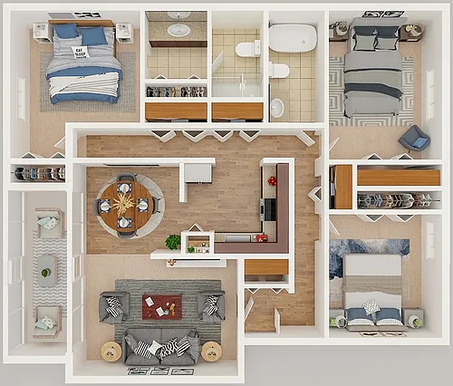 Floor plan 3 Bed 2 Bath