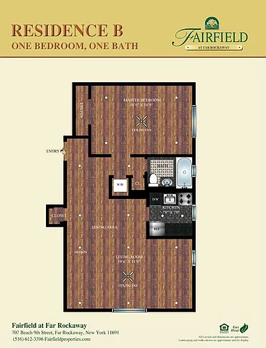 Floor plan ONE BEDROOM B