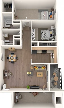 Elm Floorplan- 1118 square foot two bedroom one bath Elm Floorplan- 1118 square foot two bedroom one bath
